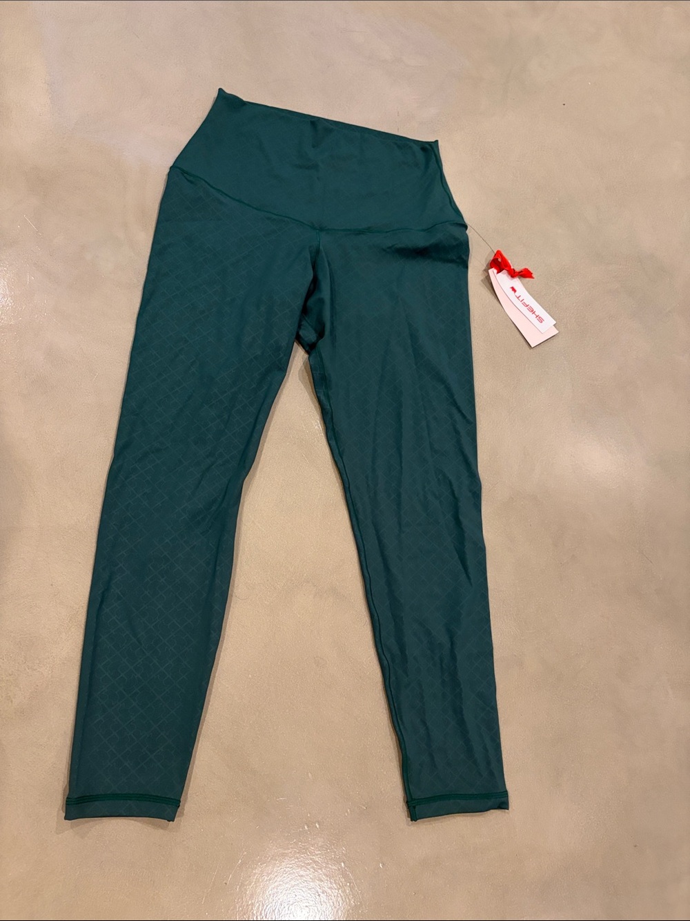 SHEFIT High-Waist Textured Leggings in Teal Green New with tags